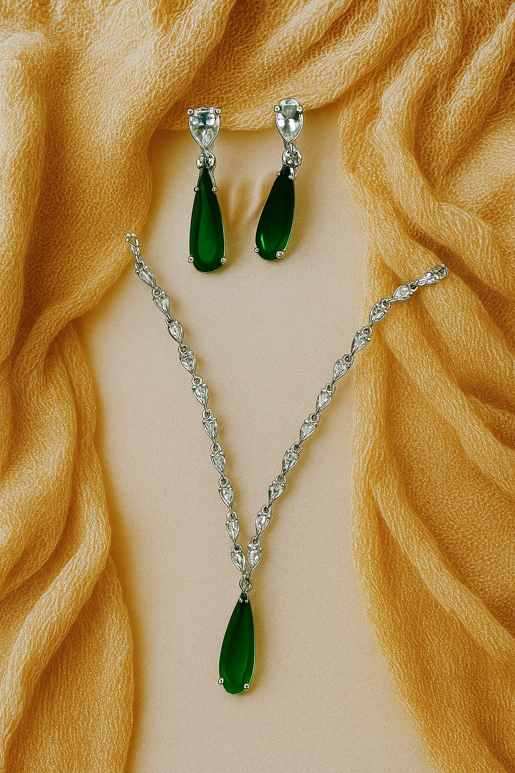 AD green stone necklace set - Image 3