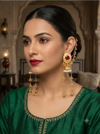 Trending copper-base Kashmiri earrings for women online shopping at Melegant by LC Indirapuram Ghaziabad